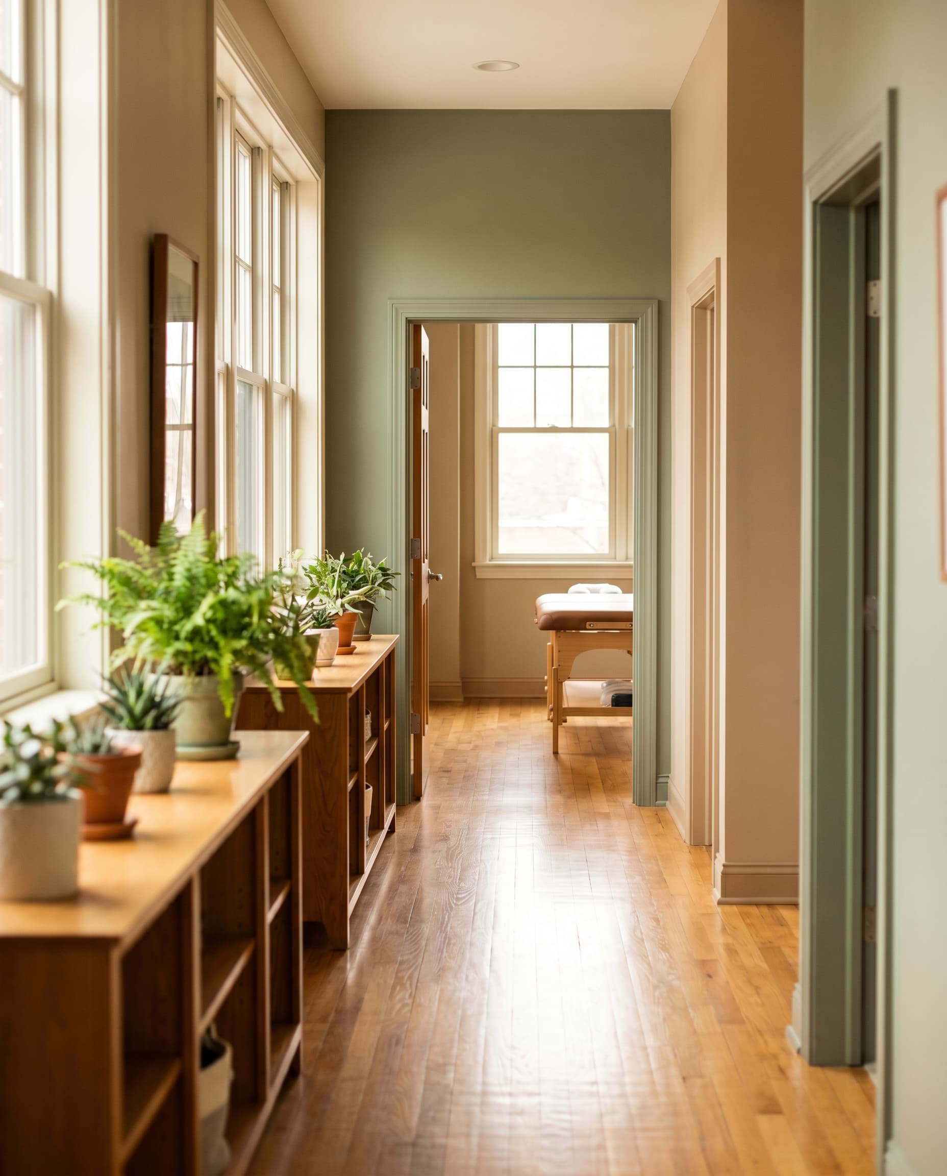 Inside the Back to Life Physical Therapy practice — a sunlit treatment space
